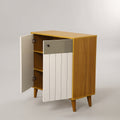 Wooden Shoe Rack with White Doors by Zodiya