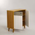 Wooden Shoe Rack with White Doors by Zodiya