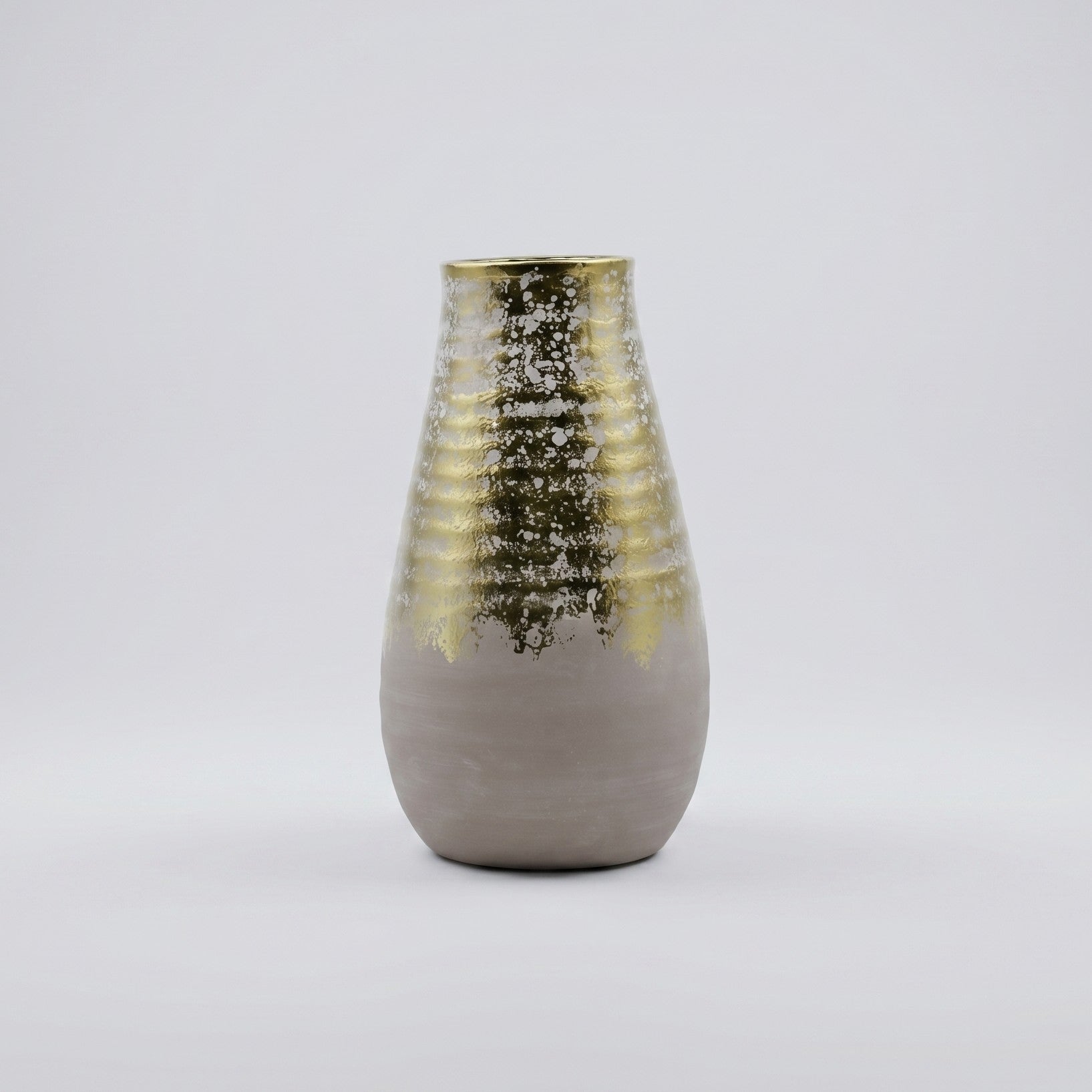 Brass Grey Small Ceramic Flower Vase By Zodiya-3