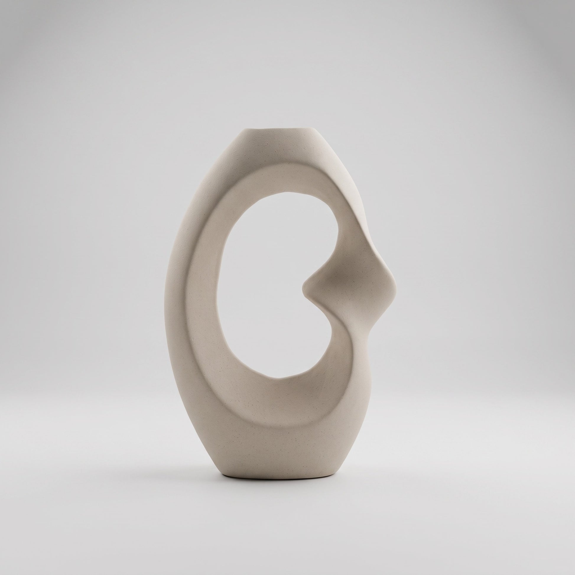 Beige Minimalist Ceramic Vase By Zodiya-5