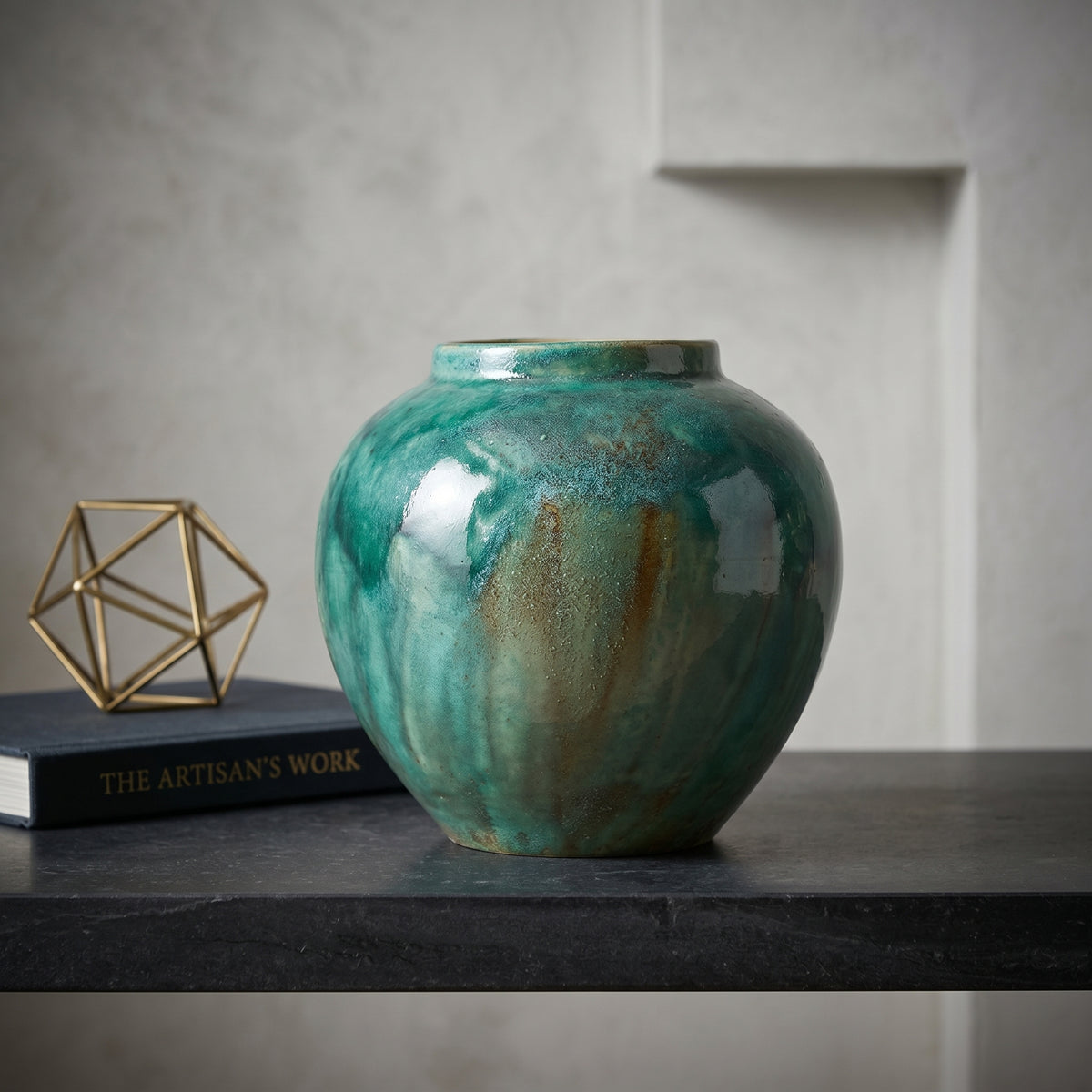 Green Glaze Ceramic Jar Vase(large) By Zodiya