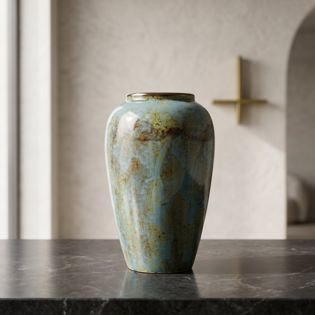 Stone Grey Medium Ceramic Flower Vase  By Zodiya