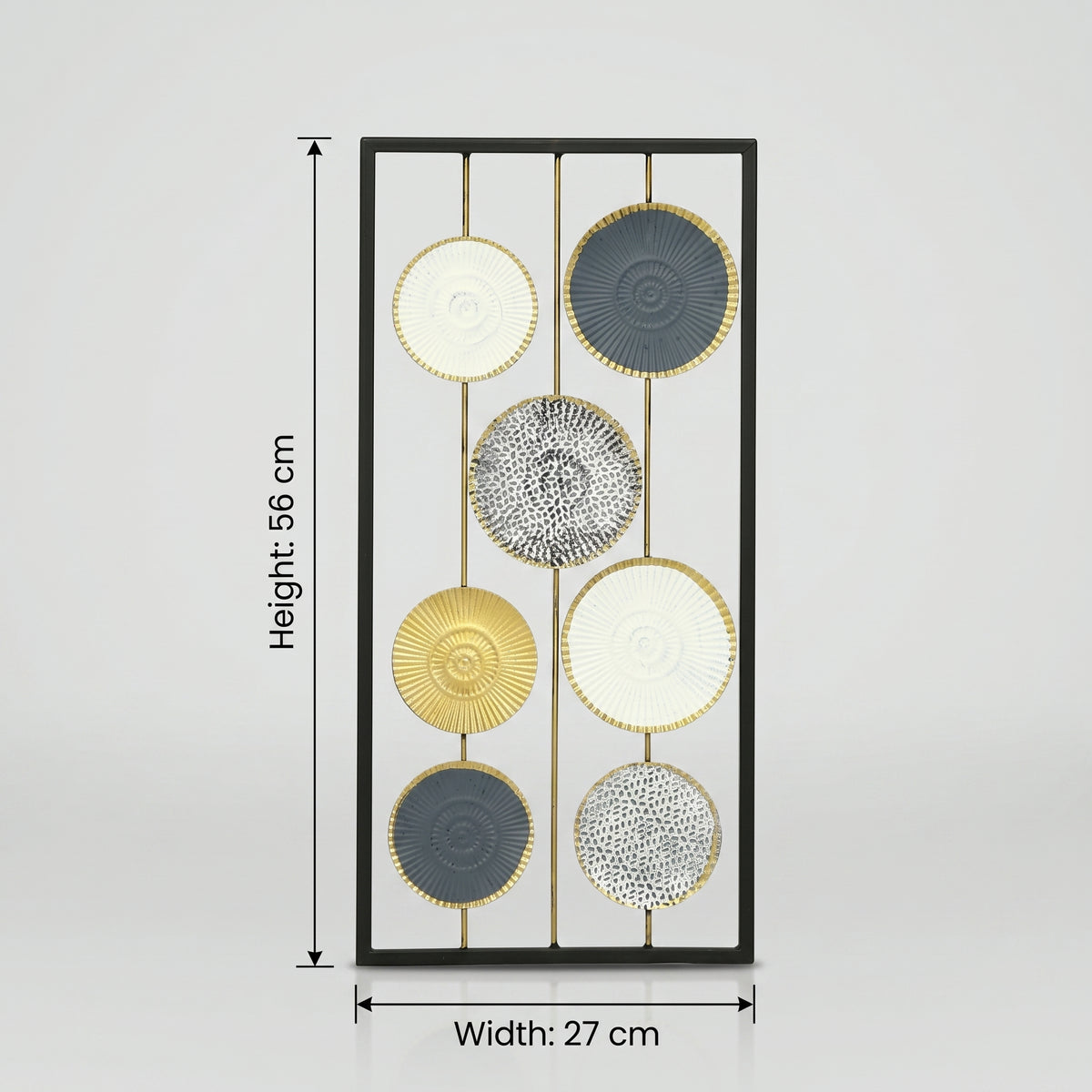 Multi Color Metal Wall Decor in Black Frame By Zodiya