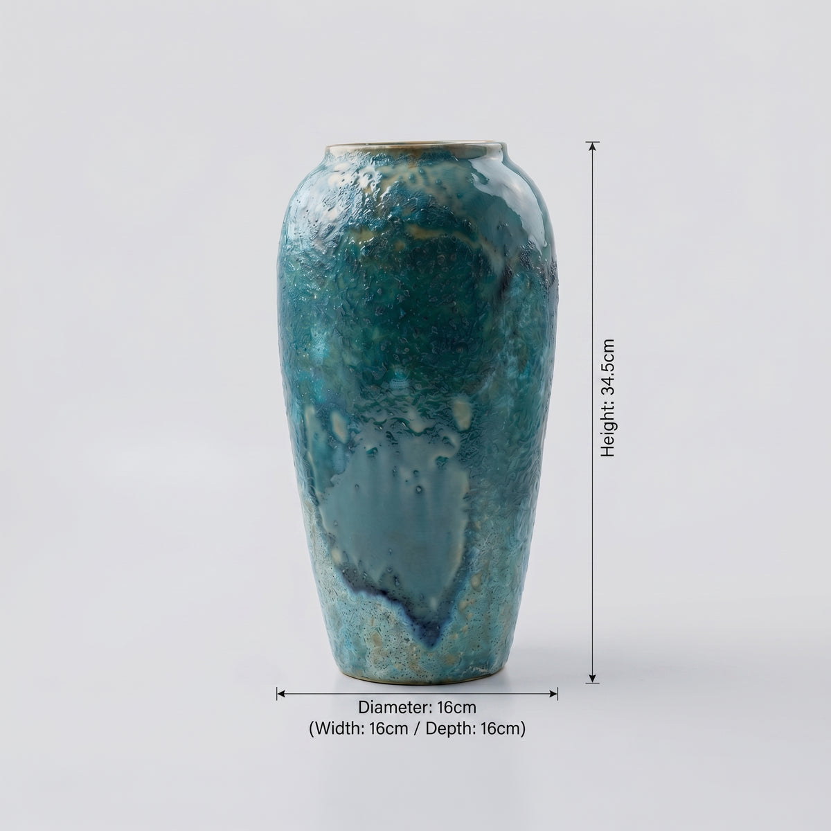 Green Glaze Ceramic Jar Vase (large) By Zodiya