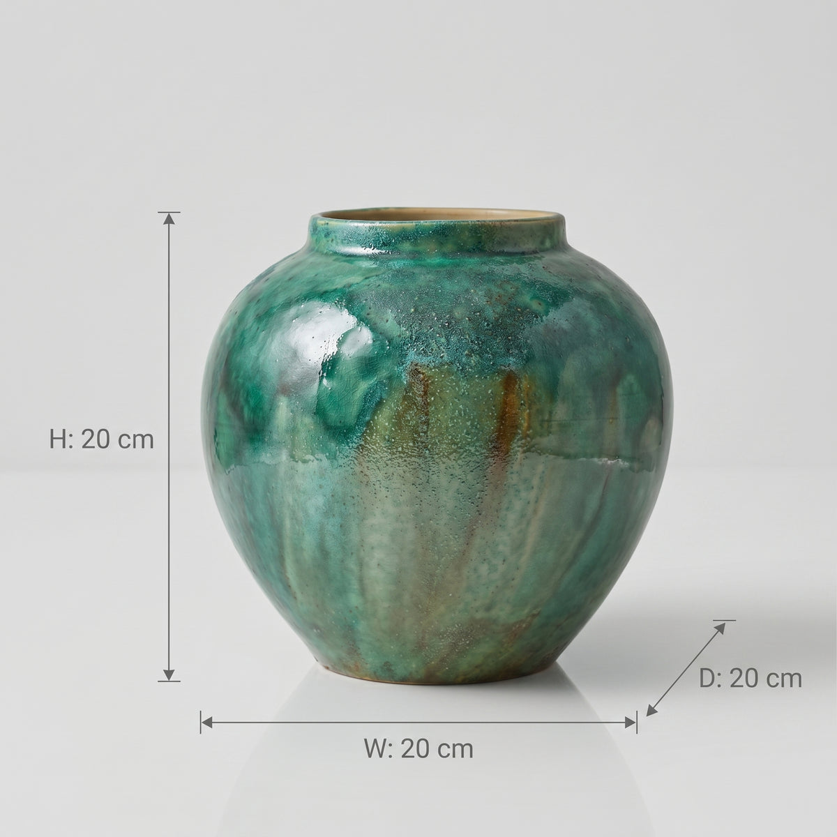 Green Glaze Ceramic Jar Vase(large) By Zodiya