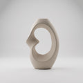 Beige Center-cut Ceramic Vase By Zodiya