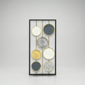Multi Color Metal Wall Decor in Black Frame By Zodiya