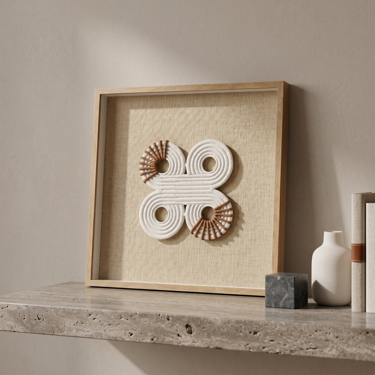 Wooden Wall Frame (3D Rope Knot) By Zodiya