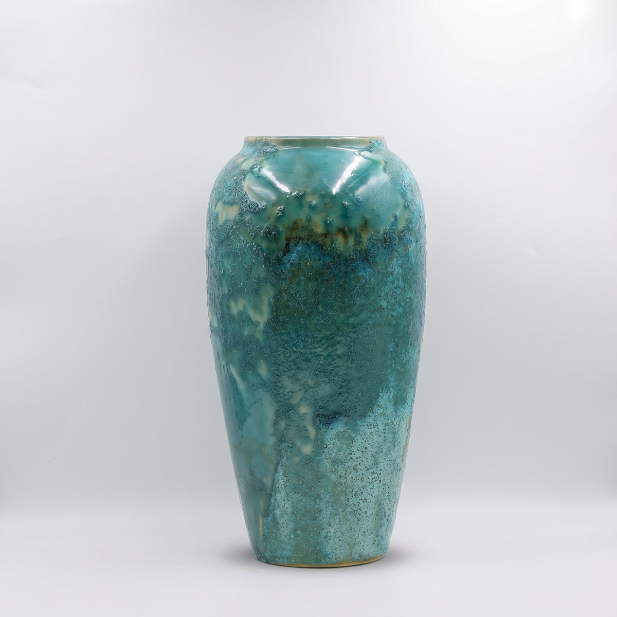 Green Glaze Ceramic Jar Vase (large) By Zodiya