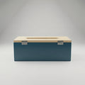 Blue Wooden Tissue Box By Zodiya