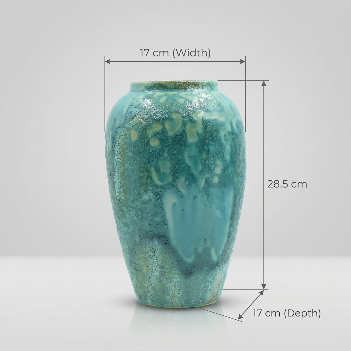 Green Glaze Ceramic Jar Vase (medium) By Zodiya