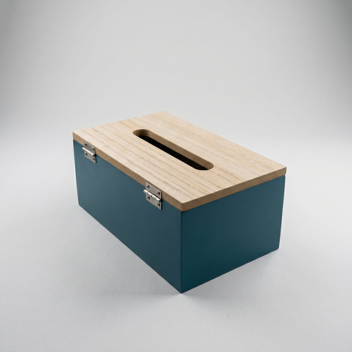 Blue Wooden Tissue Box By Zodiya