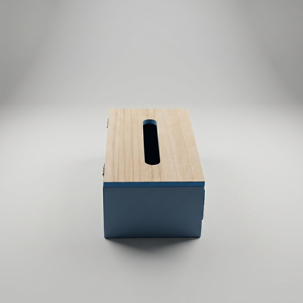Blue Wooden Tissue Box By Zodiya