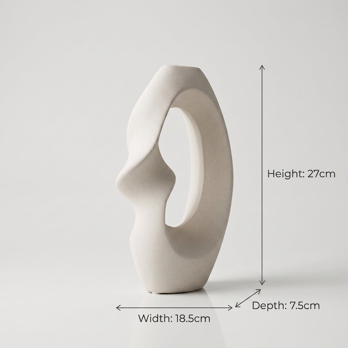 Beige Center-cut Ceramic Vase By Zodiya