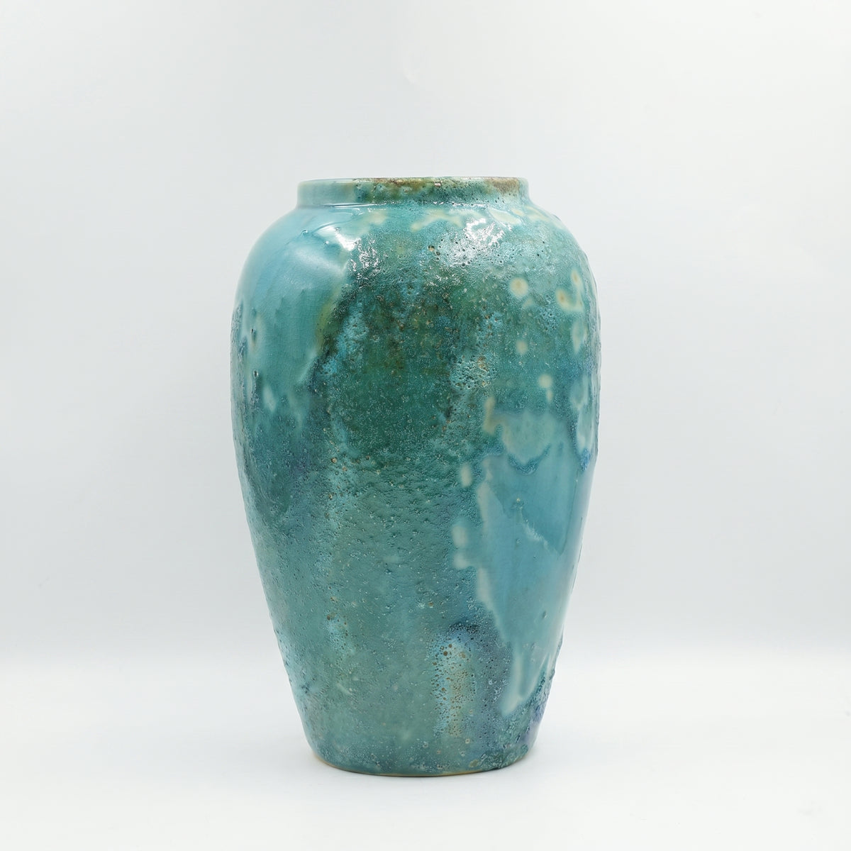 Green Glaze Ceramic Jar Vase (medium) By Zodiya