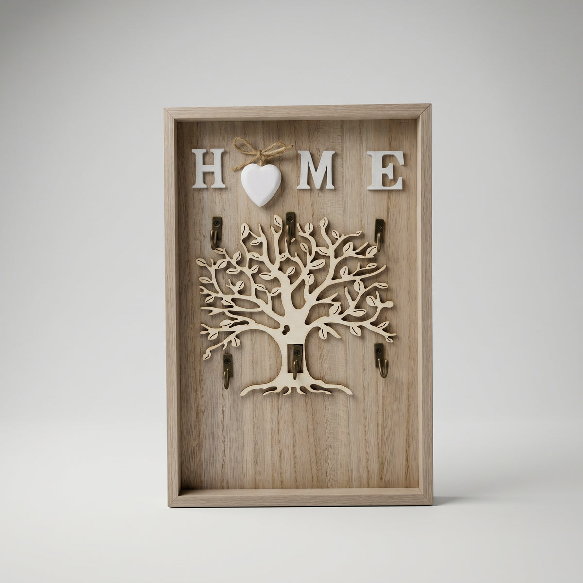 Beige Wooden Key Holder Stand By Zodiya