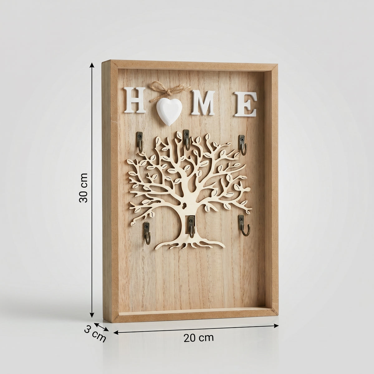 Beige Wooden Key Holder Stand By Zodiya