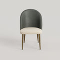Green Leather Dining Arm Chair by Zodiya