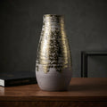 Brass Grey Large Ceramic Flower Vase By Zodiya