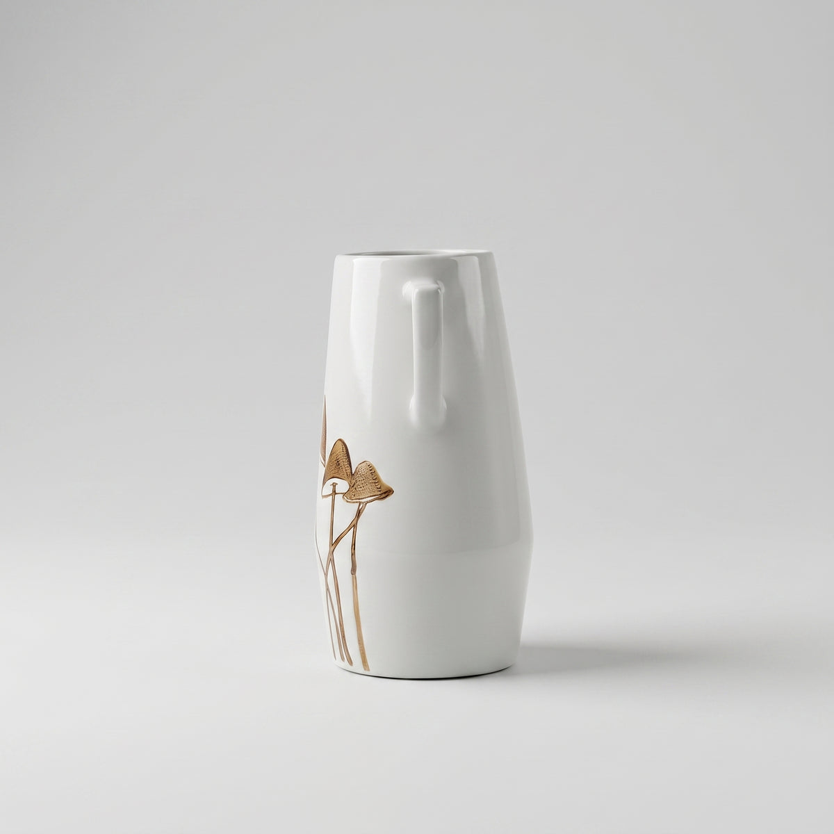White Slanted Ceramic Flower Vase By Zodiya