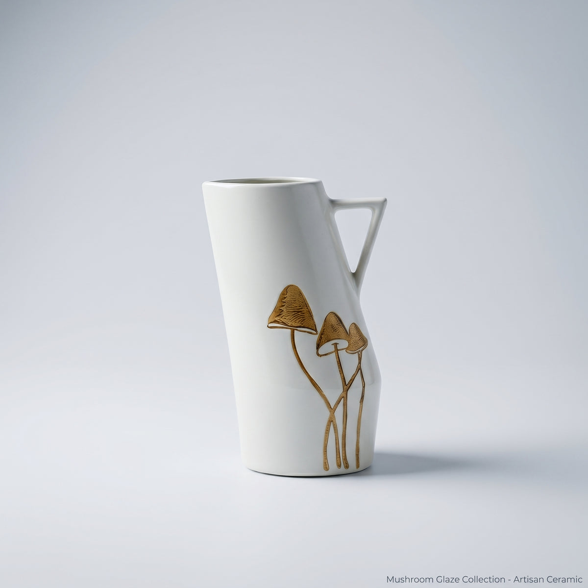 White Slanted Ceramic Flower Vase By Zodiya