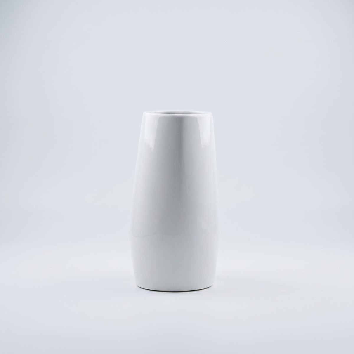White Slanted Ceramic Flower Vase By Zodiya