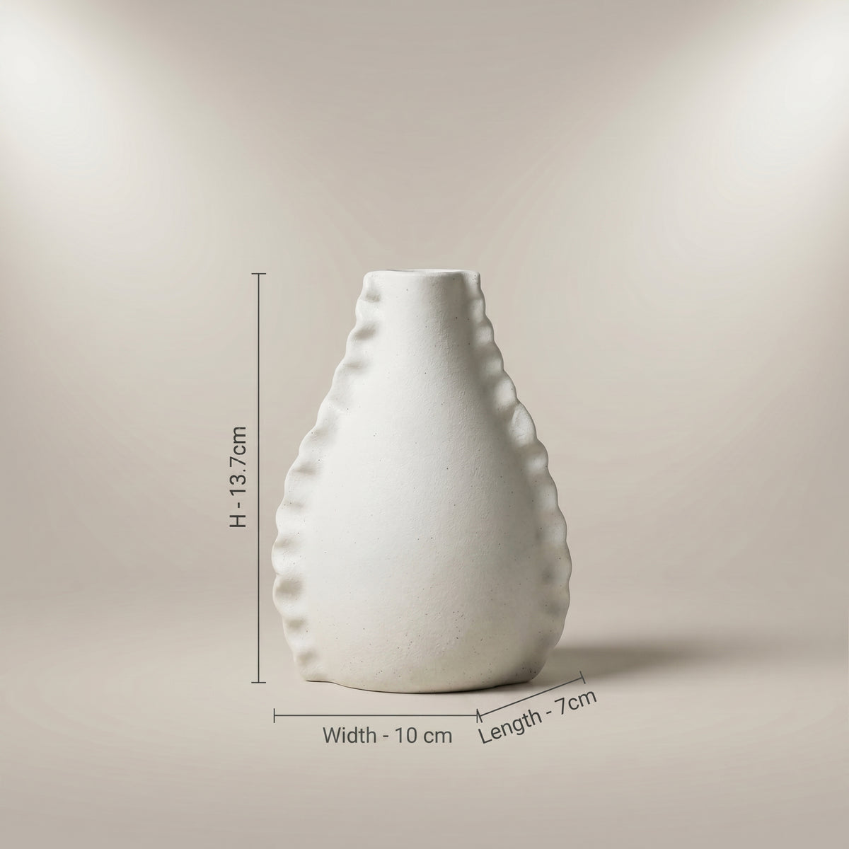 White Ceramic Flower Vase (Small) by Zodiya