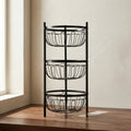 Black Metal Vegetable Organiser Rack By Zodiya