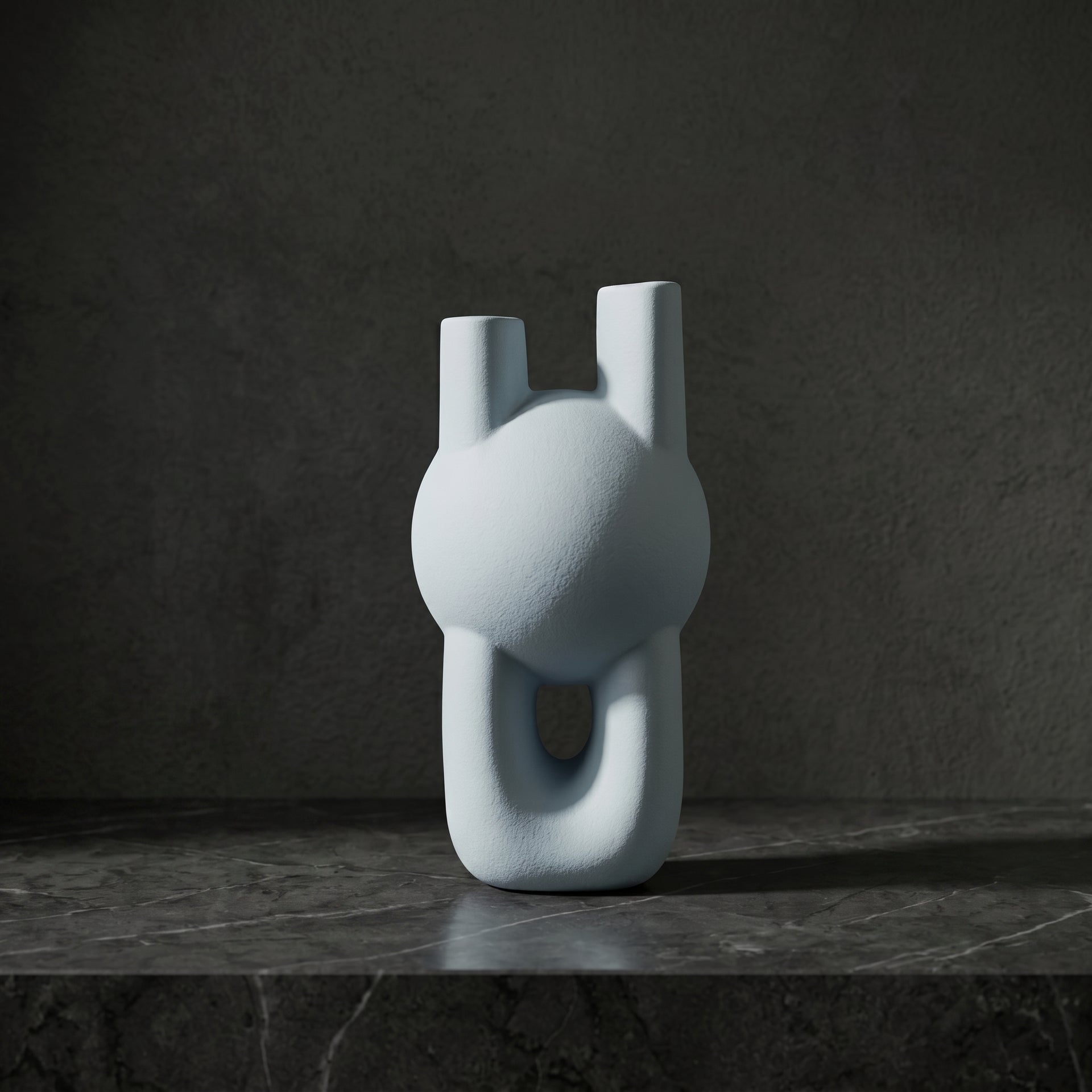 Pale Blue-Grey Flower Vase by Zodiya