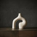 Beige Arch Ceramic Flower Vase by Zodiya