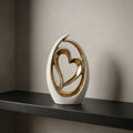 White and Gold Ceramic Heart Decor by Zodiya