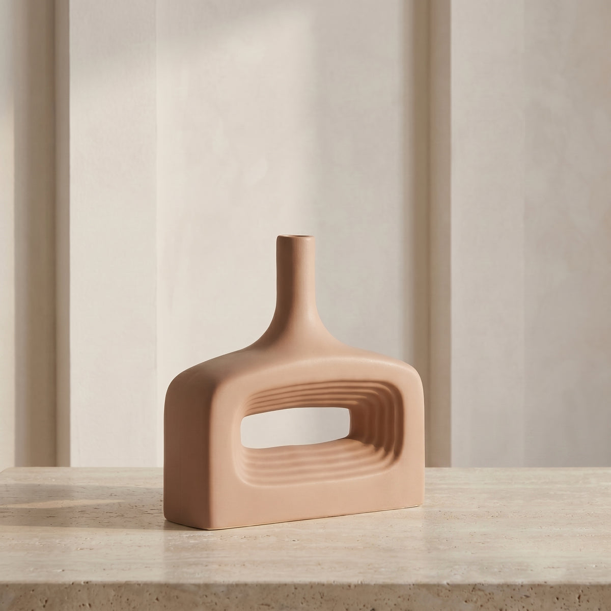 Central Cut-out Ceramic Flower Vase by Zodiya