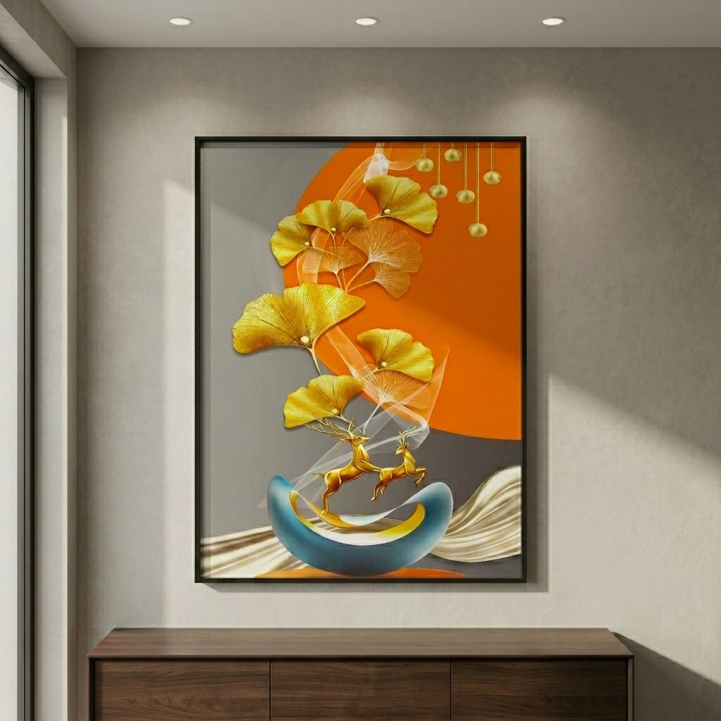 Orange Framed Wall Art by Zodiya