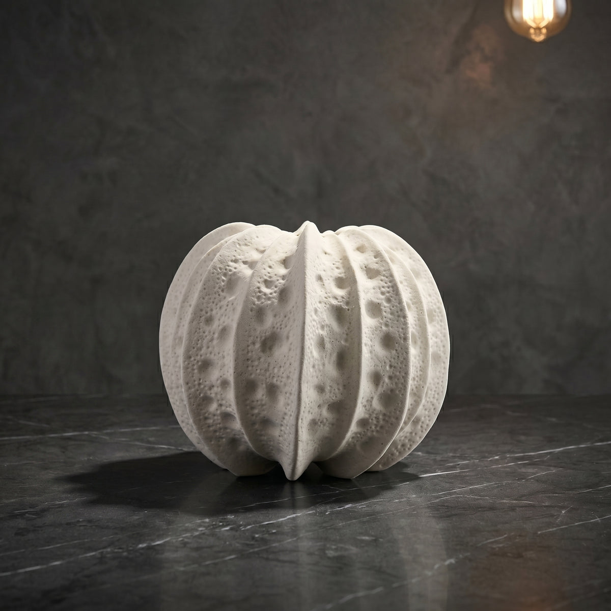 White Sea Urchin Ceramic Vase by Zodiya