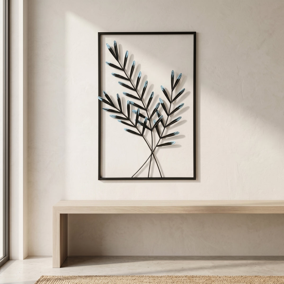 Metal Palm Leaf Wall Frame Decor by Zodiya