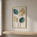Gold & Green Metal Leaf Wall Art by Zodiya