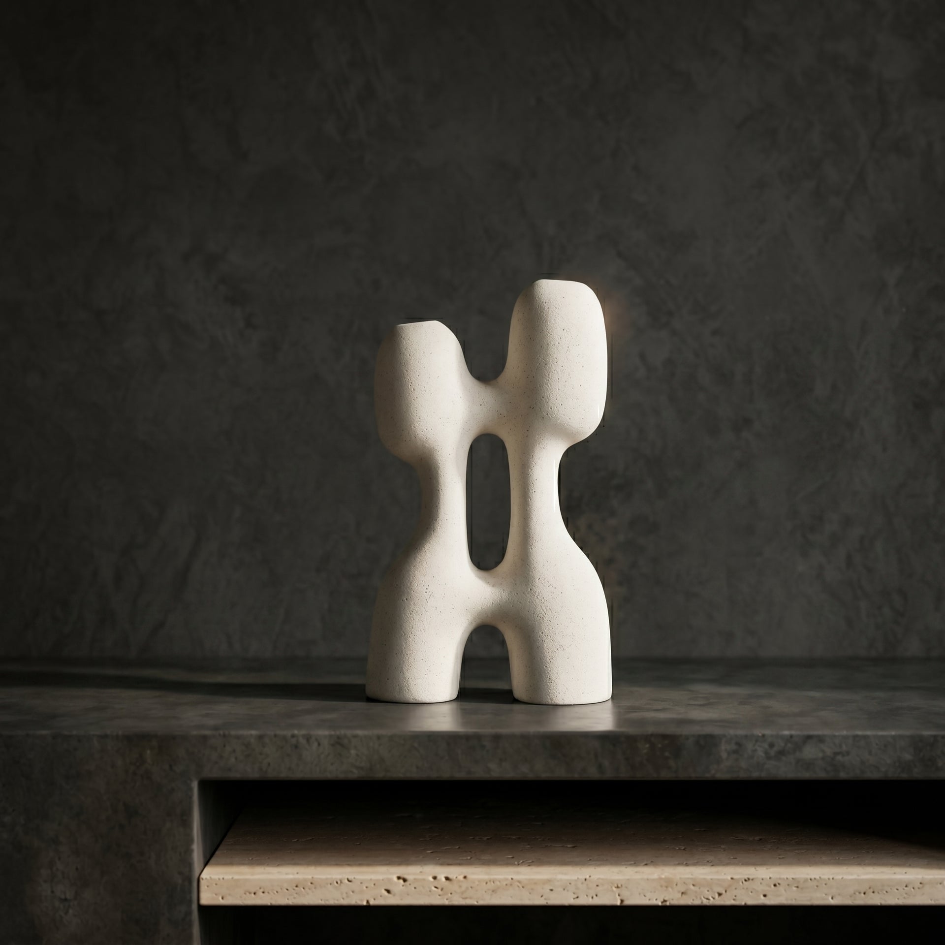 White Sculpture Decor Vase by Zodiya