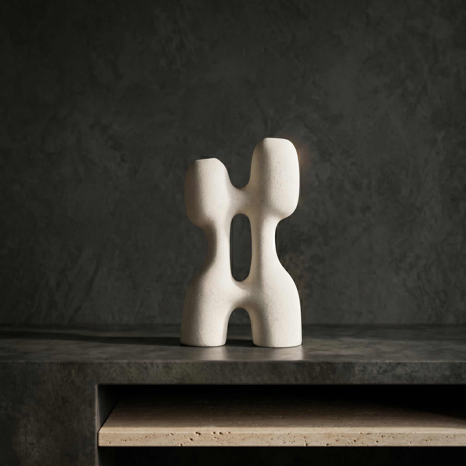 White Sculpture Decor Vase by Zodiya-1