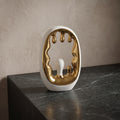 White and Gold Ceramic Dripping Decor By Zodiya