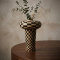 Black and Beige Flower Vase by Zodiya