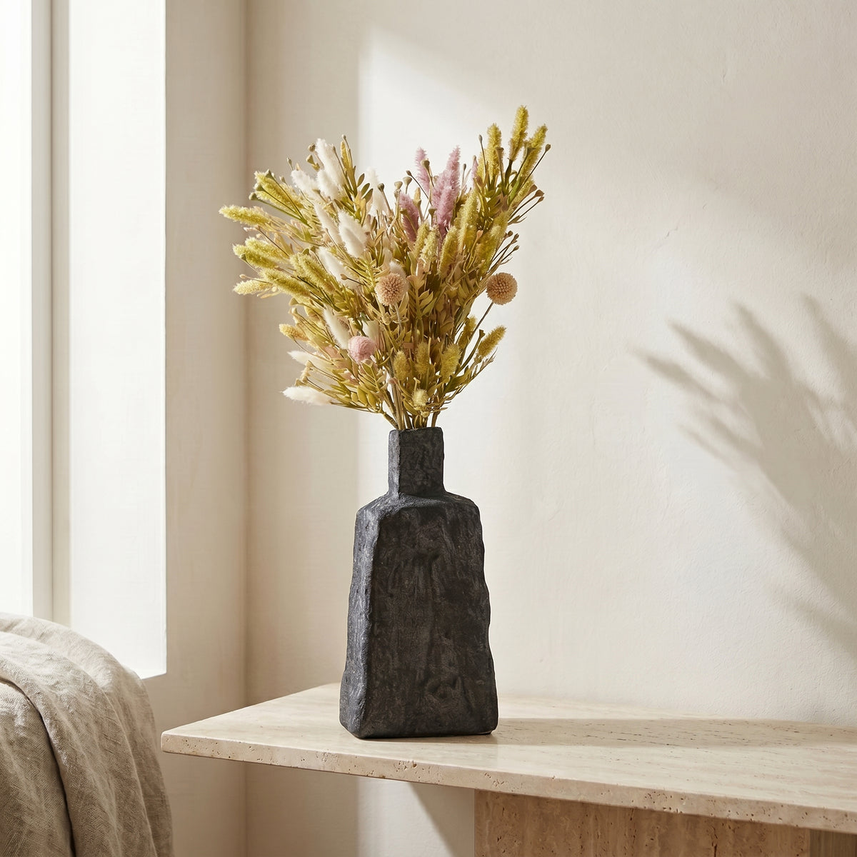 Black Stone Ceramic Flower Vase(small) By Zodiya