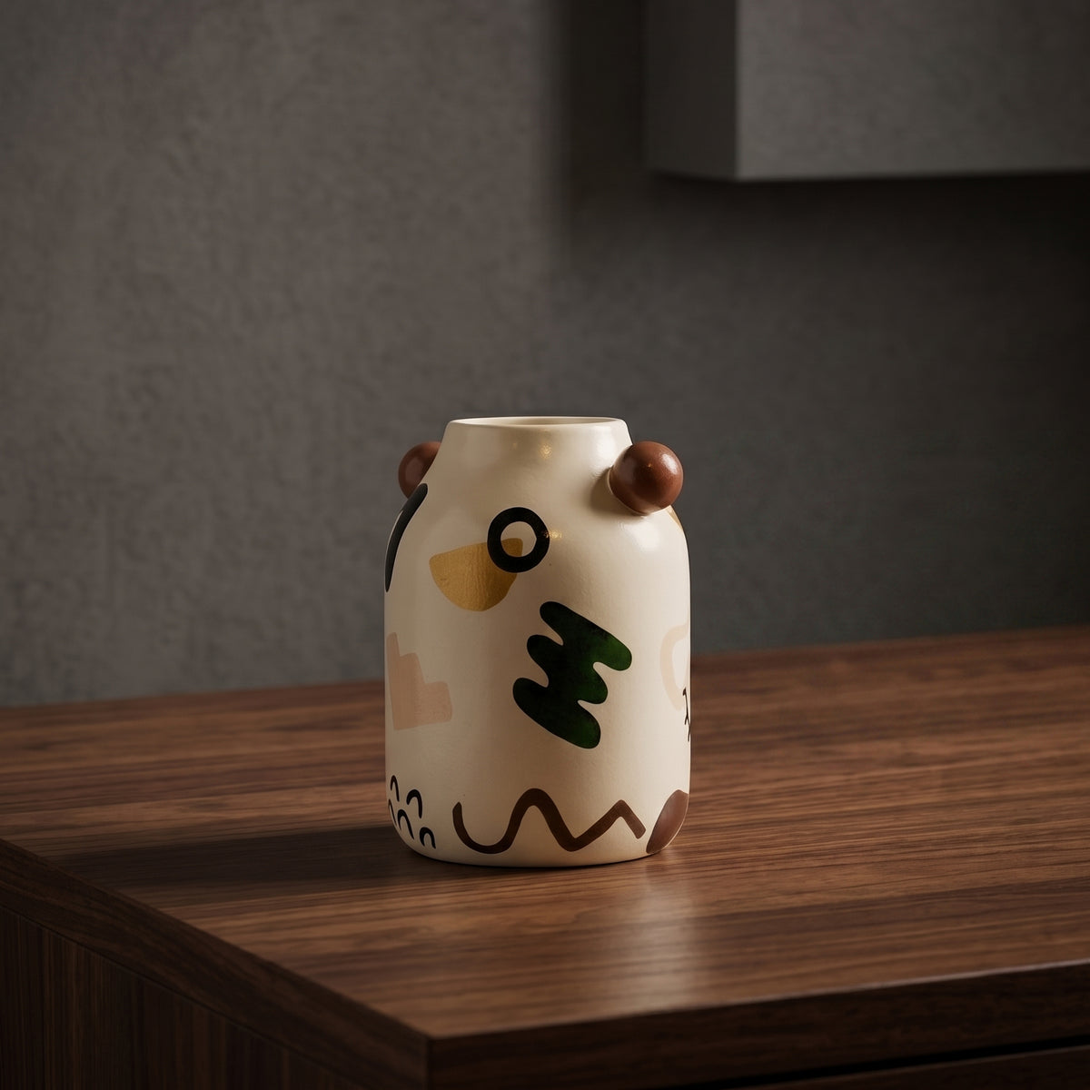 White Painted Ceramic Flower Vase (small) By Zodiya