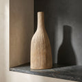 Beige Stripped Ceramic Flower Vase By Zodiya