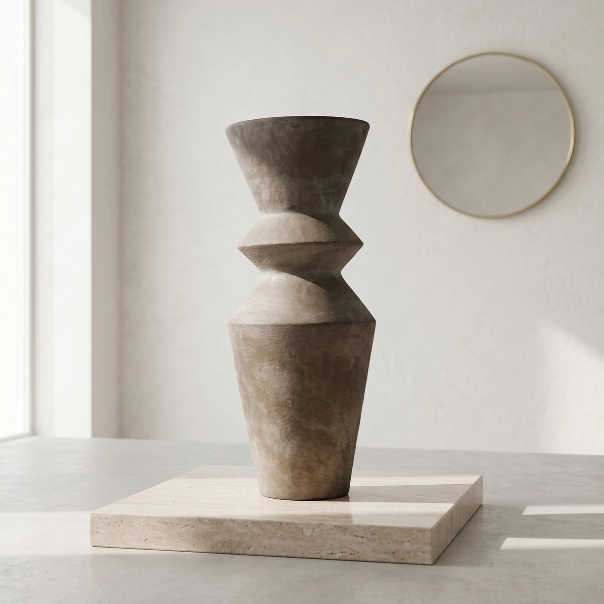 Grey Rustic Ceramic Flower Vase By Zodiya