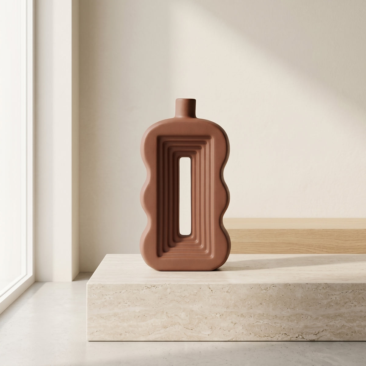 Terracotta Ceramic Flower Vase  By Zodiya