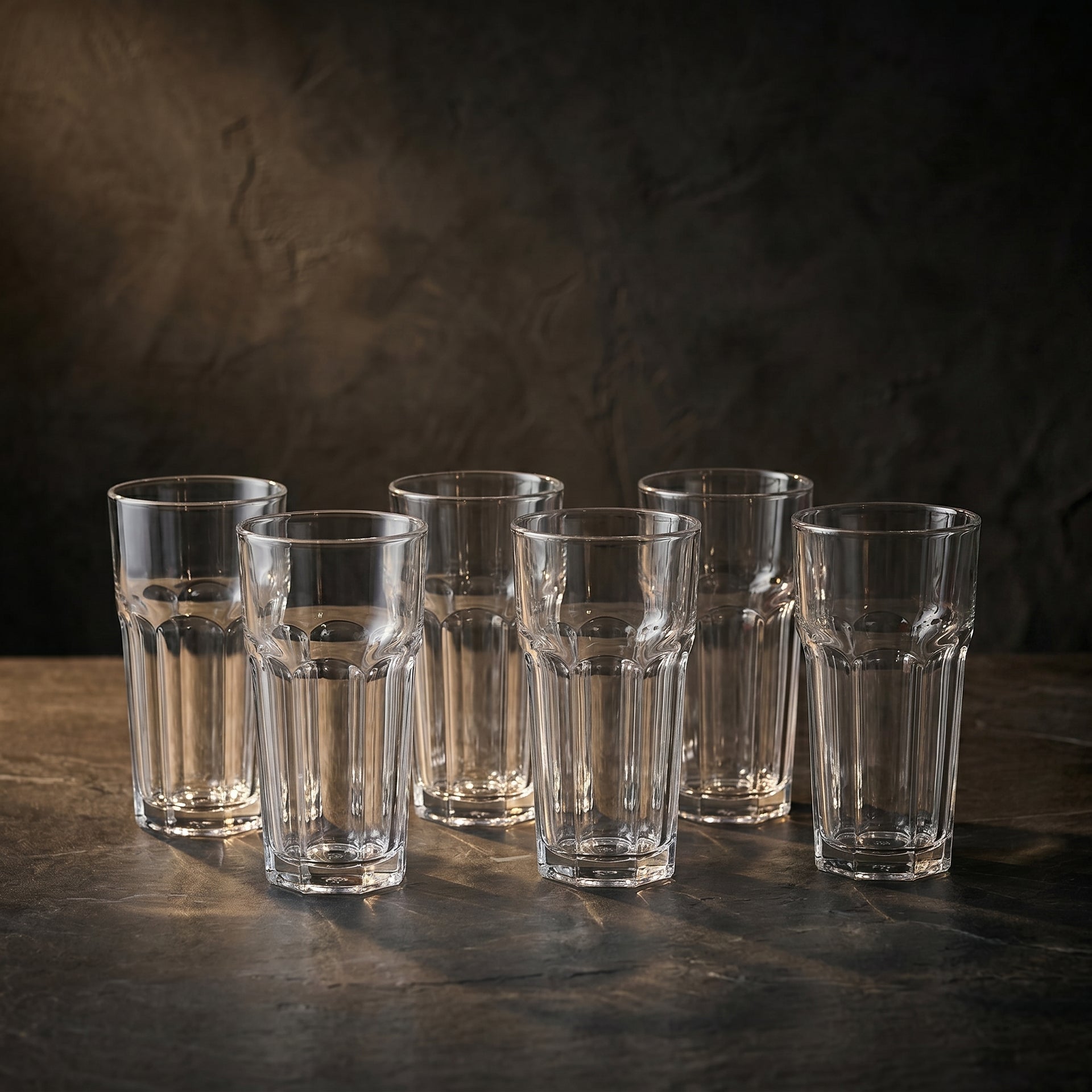 Clear Glass Cup Set of 6 by Zodiya
