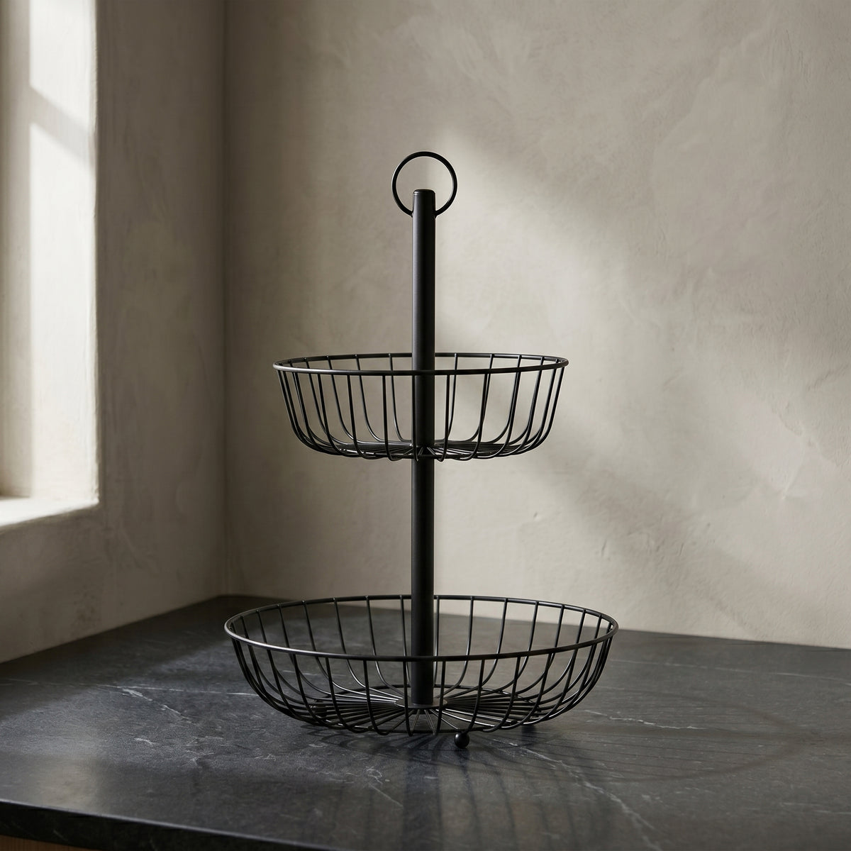 2 Tier Round Fruit Basket by Zodiya