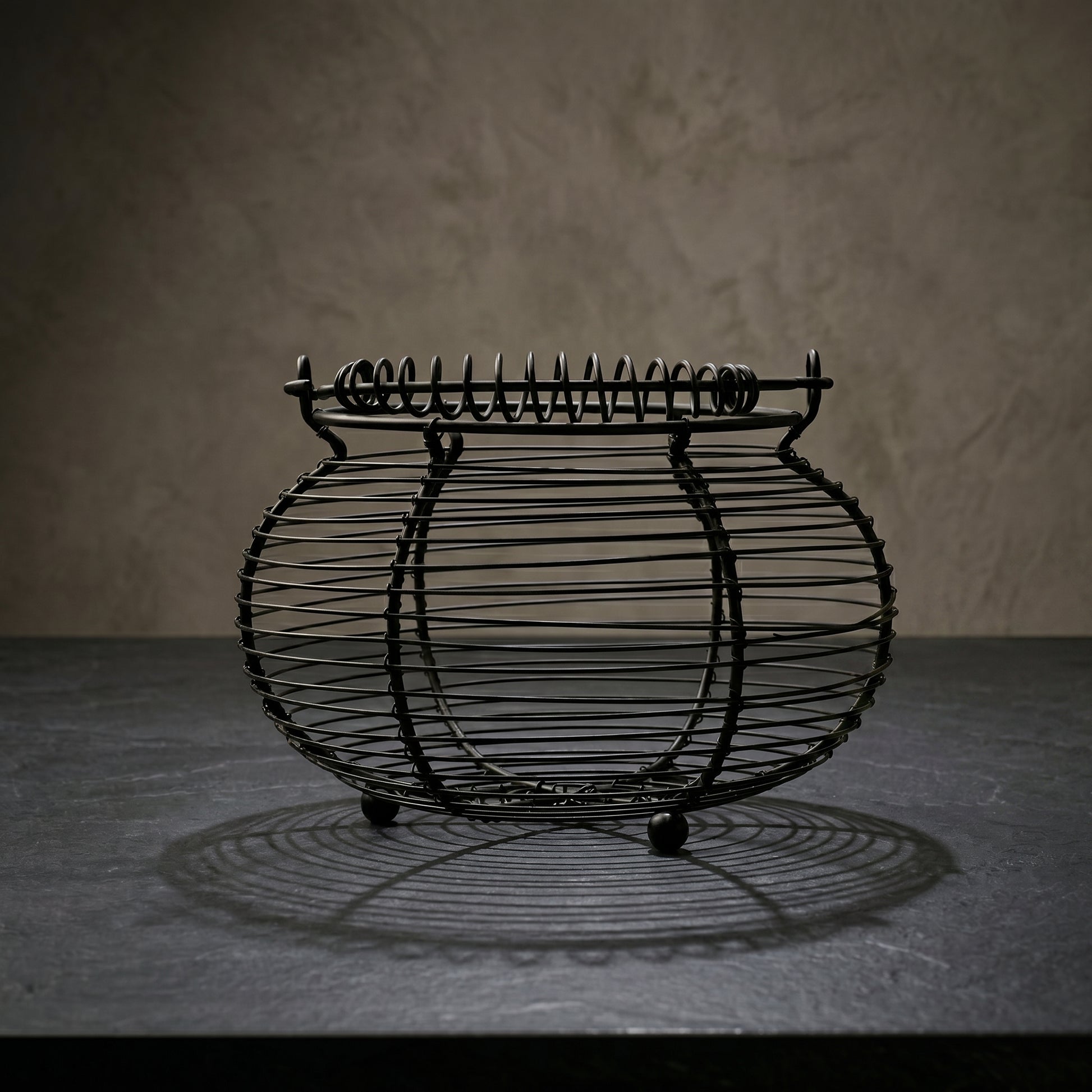 Black Metal Egg Basket by Zodiya-1