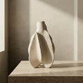 Beige Ceramic Stone Texture Flower Vase by Zodiya