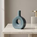 Blue Grid Pattern Ceramic Flower Vase By Zodiya